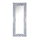 Noralie - 63" Rectangular Floor Mirror With Faux Diamonds - Mirrored