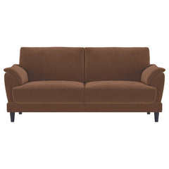 Selma - 2 Piece Velvet Upholstered Crescent Arm Sofa Set - Rust