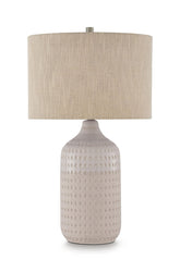 Capwich - Ceramic Table Lamp - Beige / White