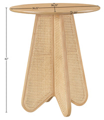 Butterfly - Solid Wood And Natural Cane Table With Natural Top