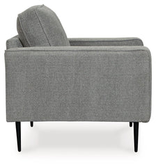 Hazela - 2 Pc. - Chair, Ottoman - Charcoal