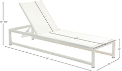 Maldives - Silla tumbona ajustable para exteriores resistente al agua con base blanca