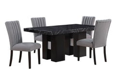 D03 - 5 Piece Dining Room Set (D03 Dining Table And 4 D8685 Dining Chairs) - Gray / Black
