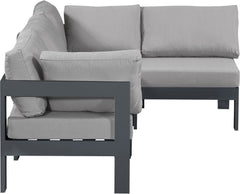 Nizuc - Outdoor Patio 4 Piece Modular Sectional With Gray Frame