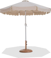 Amalfi - Patio Umbrella - Light Brown Base / White Pole