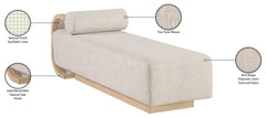 Zephyr - Linen Textured Fabric Upholstered Chaise - Painted Natural Base