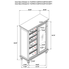 Andover - 6-Drawer Tempered Glass Door Chest - Dark Oak