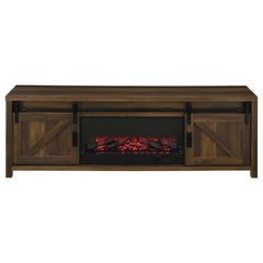 Enfield - 71" TV Stand Fireplace Media Console - Dark Pine
