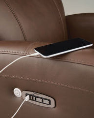 Pincara - Power AutoGlide Recliner With Audio System - Umber