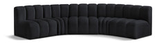 Arc - Velvet 5 Piece U-Shaped Modular Sofa
