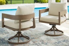 Serene Bay - Swivel Chair With Cushion (Set of 2) - Dark Brown / White
