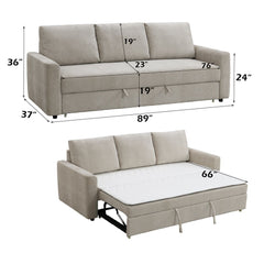 Leira - Sofa With Sleeper - Beige Linen
