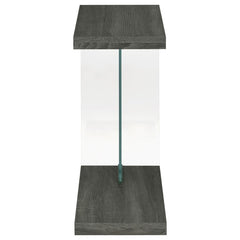 Colby - Engineered Wood C-Shaped Side Table - Weathered Gray