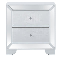 Hollywood Hills - Wooden Nightstand - Silver Champagne