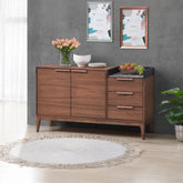 Bevis - Server - Green Fabric & Walnut