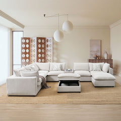 Marisa - Modular Armless Chair - Beige Boucle