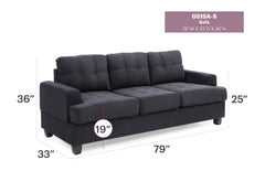 Sandridge - 36" Sofa - Black
