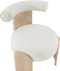 Calder - Linen Textured Fabric Upholstered Accent Chair - Painted Natural Base