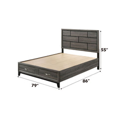 Valdemar - Eastern King Bed With Storage - Weathered Gray