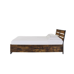 Juvanth - Eastern King Bed With Storage - Rustic Oak & Black