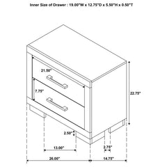 Jessica - 2-Drawer Nightstand