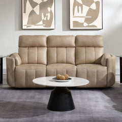 Elison - Motion Sofa - Dark Beige Polish Microfiber