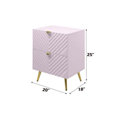 Gaines - Nightstand - Pink High Gloss