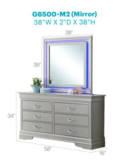 Lorana - 38" Mirror WIth LED - Silver Champagne