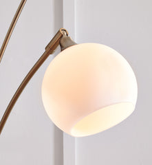Taliya - Metal Arc Lamp - Champagne / White