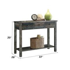 Glancio - Console Table - Antique Gray & Teal