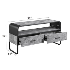 Raziela - 22" TV Stand - Concrete Gray & Black