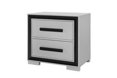 Amelia - 4 Piece Queen Bedroom Set (Queen Bed With LED, Dresser, Mirror And Nightstand) - Black / Gray