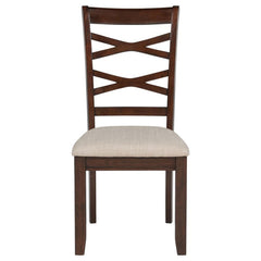 Barton - 5 Piece Round Wood Dining Table Set - Dark Brown