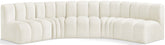 Arc - Velvet 5 Piece U-Shaped Modular Sofa
