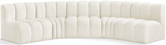 Arc - Velvet 5 Piece U-Shaped Modular Sofa