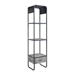 Raziela - TV Stand Side Pier - Concrete Gray & Black