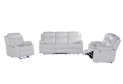 U6026 - Console Reclining Loveseat With LED And Speaker - White