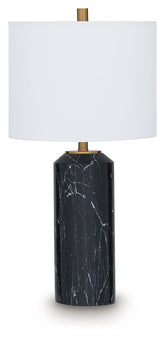 Hanzila - Poly Table Lamp - Black / Gold Finish