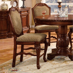 Chateau De Ville - Counter Height Chair (Set of 2) - Fabric & Cherry Finish