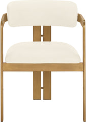 Aurum - Vegan Leather Upholstered Dining Chair With Brushed Brass Base (Set of 2)