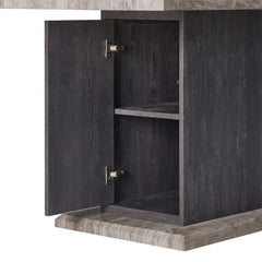 D8030DT - Dining Table Base With Storage Drawers - Black / Brown