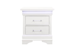 Charlie - Nightstand With LED - White