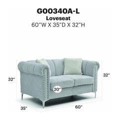 Sammy - Loveseat - Gray