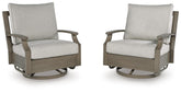 Rainier Ranch - Swivel Glider Chair With Cushion - Brown / Beige