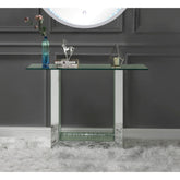 Nysa - 46" Console Table - Mirrored & Faux Crystals