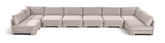 Hammond - Velvet Performance Fabric Upholstered 8 Piece U-Shaped Armless Sectional - Beige