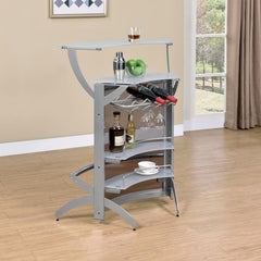 Dallas Silver Home Bar - MyWaynesHome #