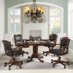Turk Brown 5 Pc Game Table Set - MyWaynesHome #