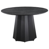 Camden Round 48-inch Faux Marble Top Dining Table Black - MyWaynesHome #