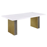 Carla 80-inch Cultured Carrara Marble Top Dining Table White - MyWaynesHome #